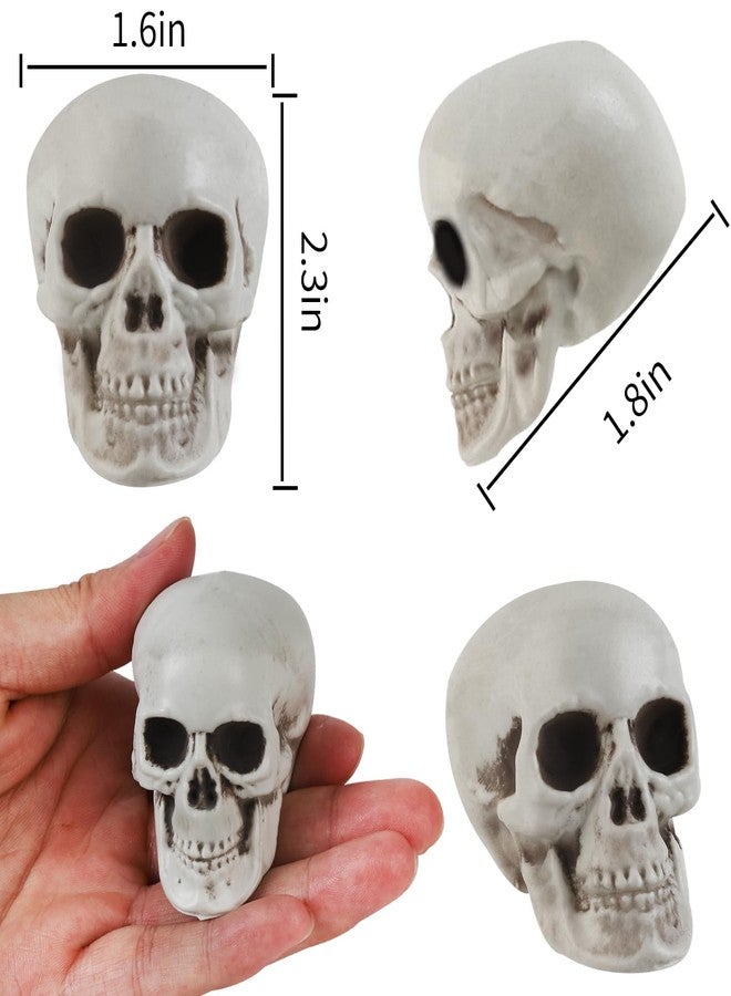 Junware 10 Pcs Halloween Skulls Realistic Looking Skulls Skeleton Head for Halloween Bar Home Table Decoration Model Human Skeleton Statue (1.6 x 1.8 x 2.3 Inches) - Image 3
